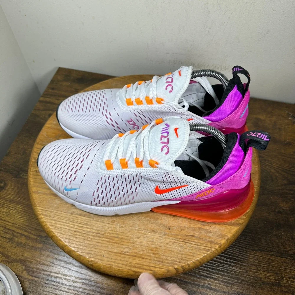 Nike Air Max 270 Womens 11.5 White Pink Orange FD0824-100 Running Shoes